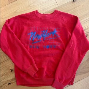 1987 ‘New York’ Red Graphic Unisex Sweatshirt